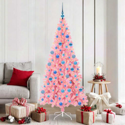 Choinka z 300 diodami LED z podstawą Różowy 180 cm PVC