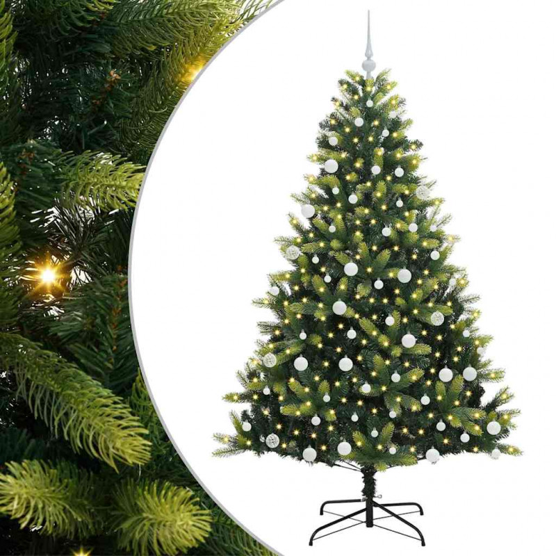 Sztuczna Choinka Składana na Święta 300 LED Zielony 180 cm