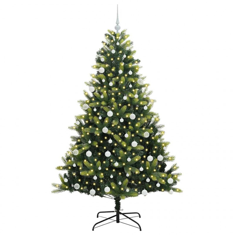 Sztuczna Choinka Składana na Święta 300 LED Zielony 180 cm
