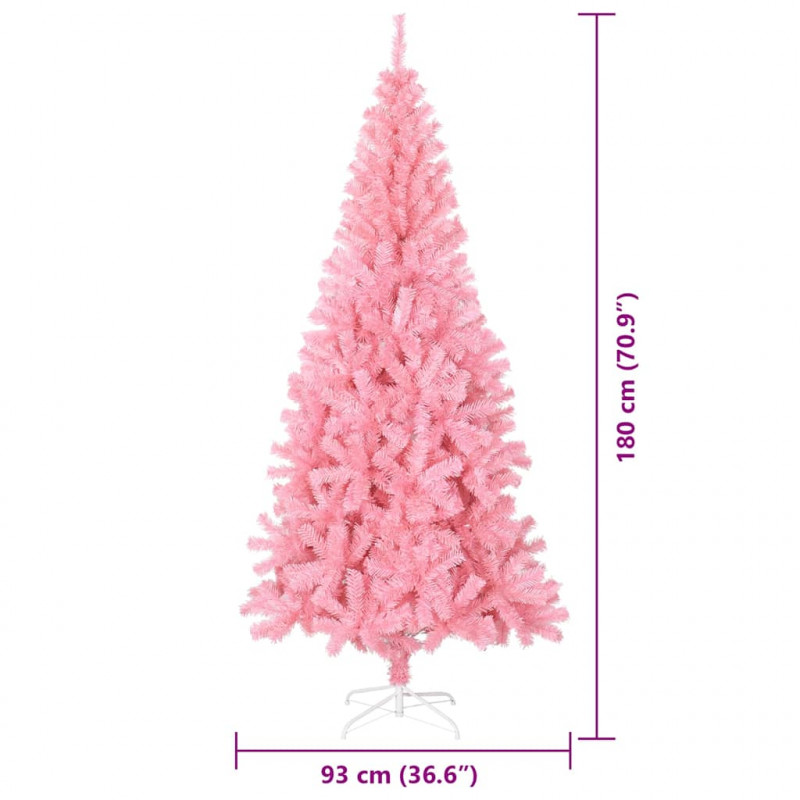 Choinka z 300 diodami LED z podstawą Różowy 180 cm PVC