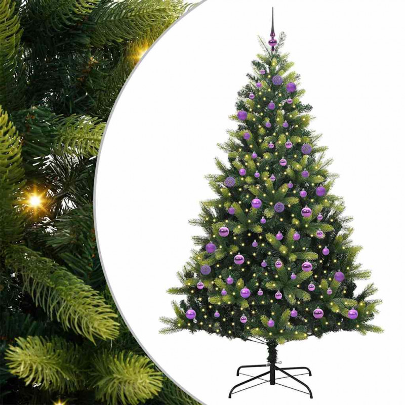 Sztuczna Choinka Składana na Święta 300 LED Zielony 180 cm