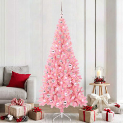 Choinka z 300 diodami LED z podstawą Różowy 210 cm PVC