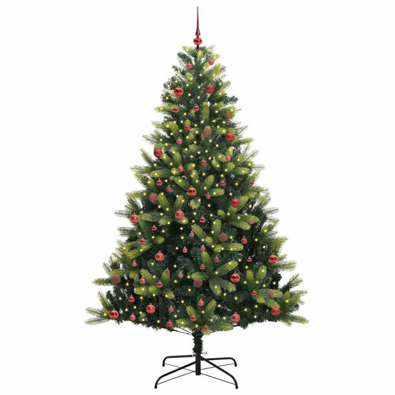 Sztuczna Choinka Składana na Święta 300 LED Zielony 210 cm