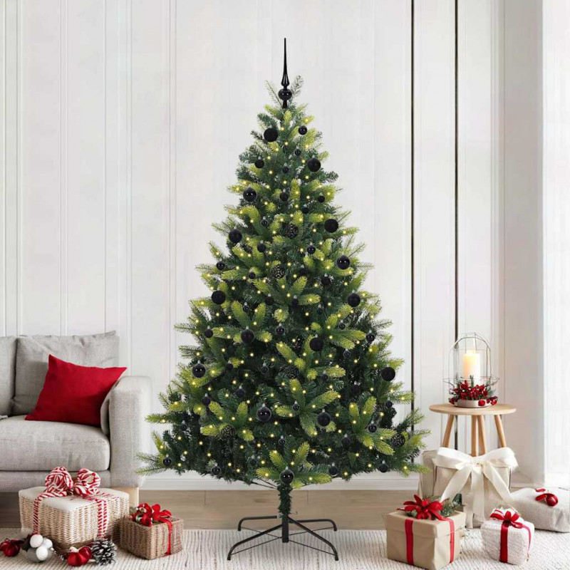 Sztuczna Choinka Składana na Święta 300 LED Zielony 210 cm