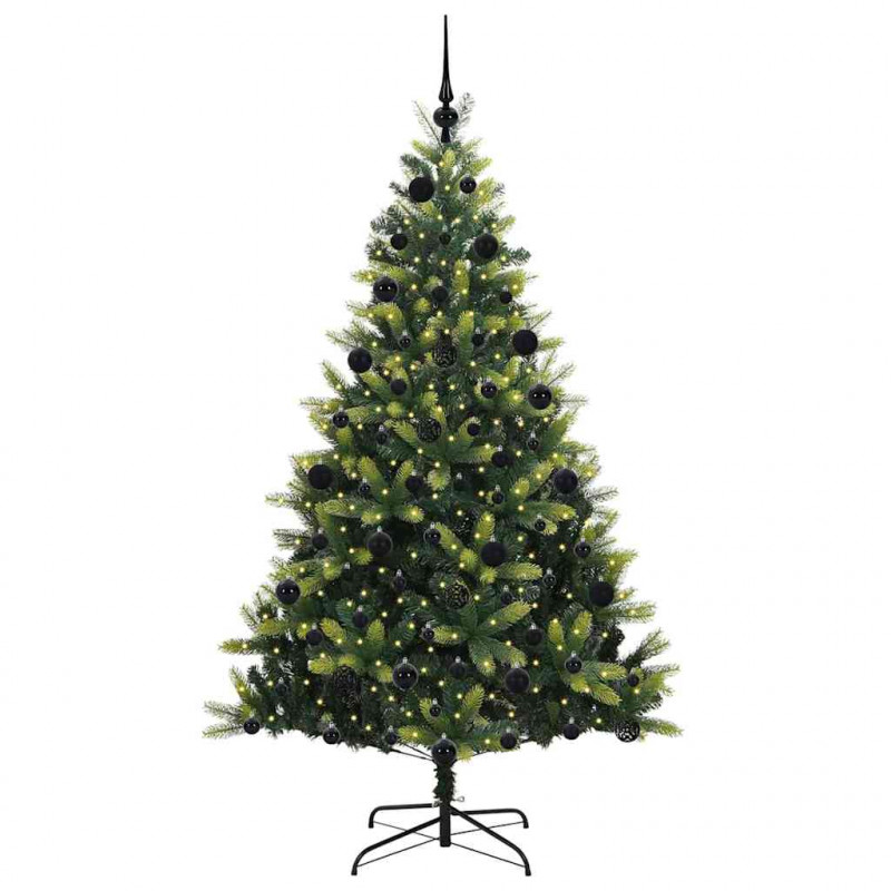 Sztuczna Choinka Składana na Święta 300 LED Zielony 210 cm