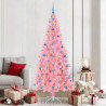 Choinka z 300 diodami LED z podstawą Różowy 210 cm PVC