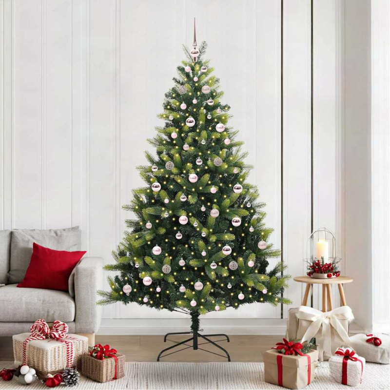 Sztuczna Choinka Składana na Święta 300 LED Zielony 210 cm