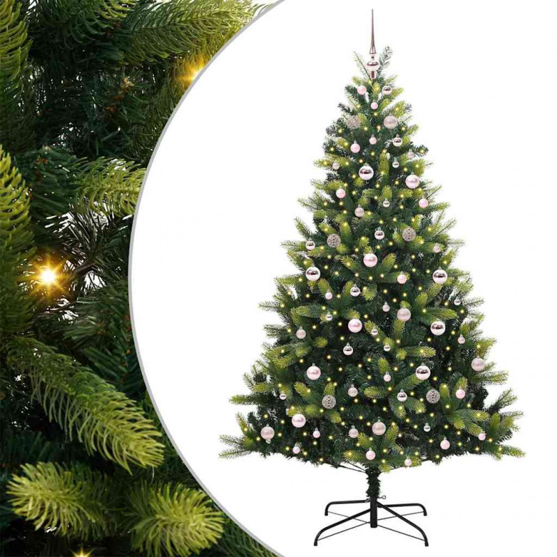 Sztuczna Choinka Składana na Święta 300 LED Zielony 210 cm