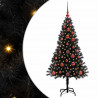 Choinka z 150 diodami LED z podstawą Czarny 120 cm PVC