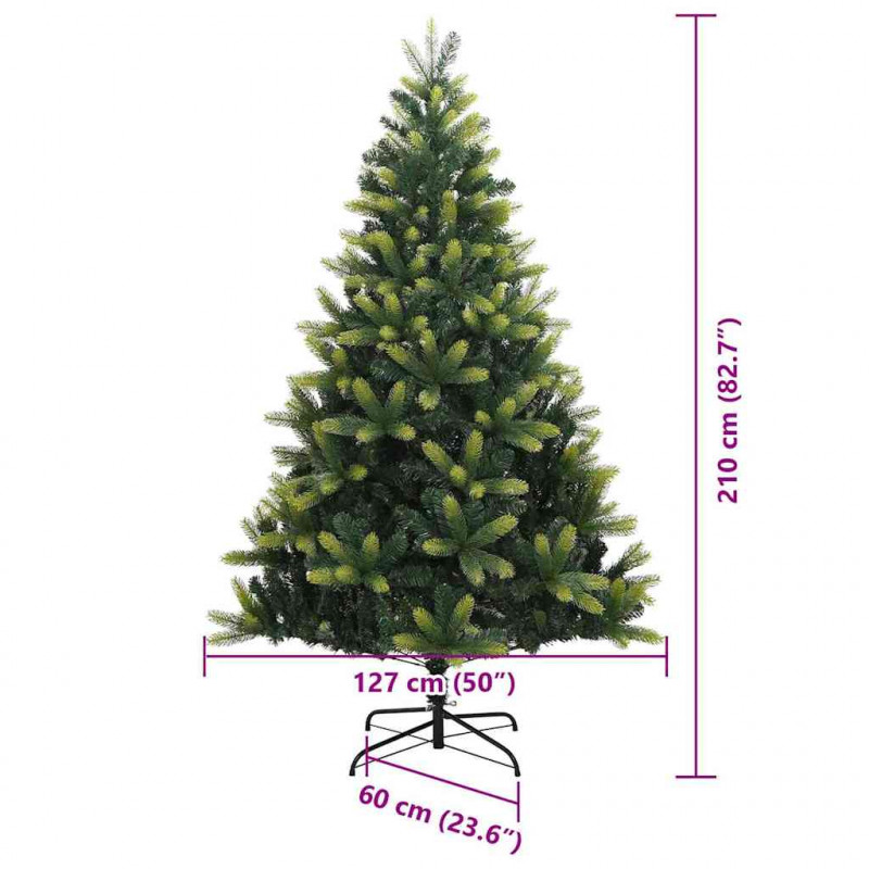 Sztuczna Choinka Składana na Święta 300 LED Zielony 210 cm