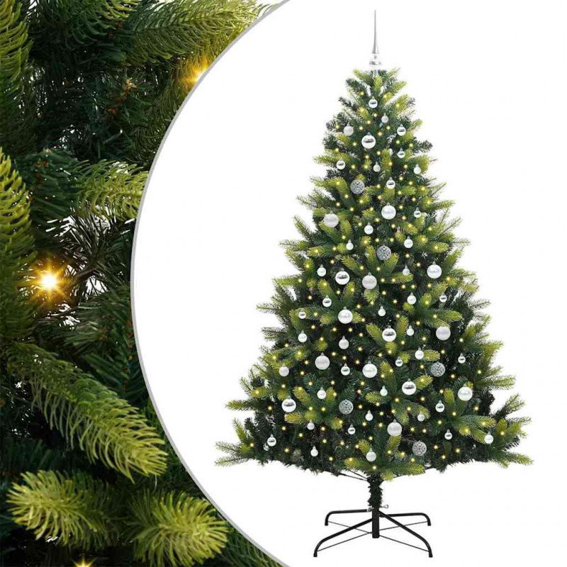 Sztuczna Choinka Składana na Święta 300 LED Zielony 210 cm