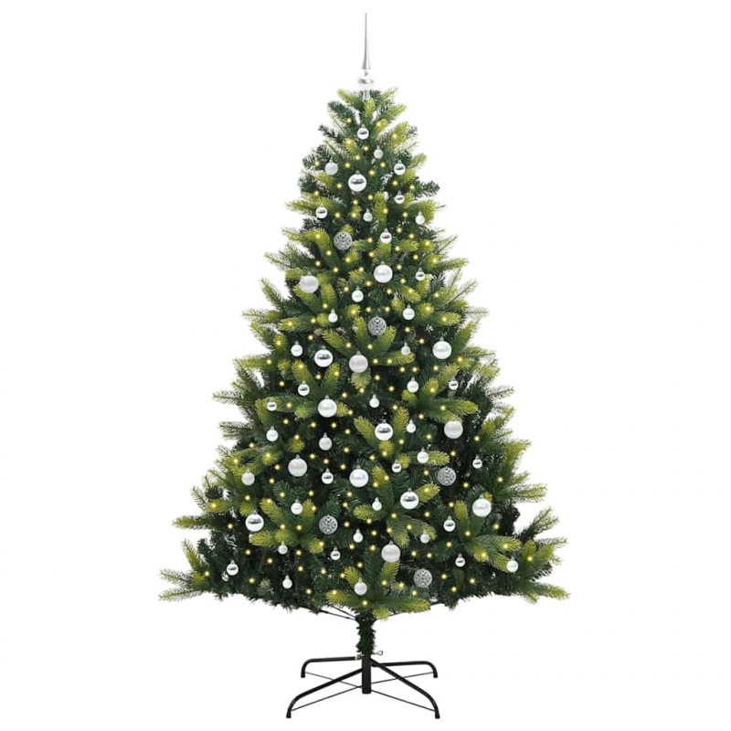 Sztuczna Choinka Składana na Święta 300 LED Zielony 210 cm