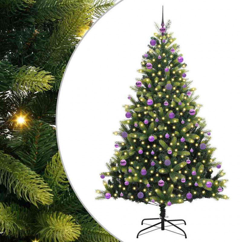 Sztuczna Choinka Składana na Święta 300 LED Zielony 210 cm