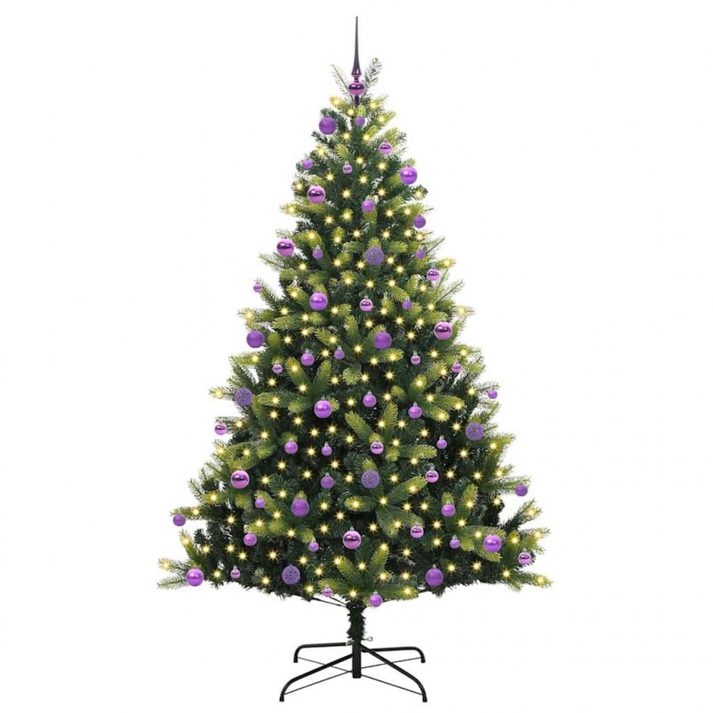Sztuczna Choinka Składana na Święta 300 LED Zielony 210 cm