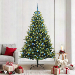 Sztuczna Choinka Składana na Święta 300 LED Zielony 210 cm