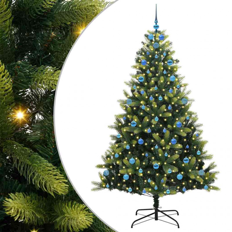Sztuczna Choinka Składana na Święta 300 LED Zielony 210 cm