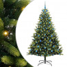 Sztuczna Choinka Składana na Święta 300 LED Zielony 210 cm