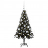 Choinka z 150 diodami LED z podstawą Czarny 120 cm PVC