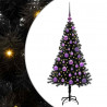 Choinka z 150 diodami LED z podstawą Czarny 120 cm PVC