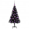 Choinka z 150 diodami LED z podstawą Czarny 120 cm PVC