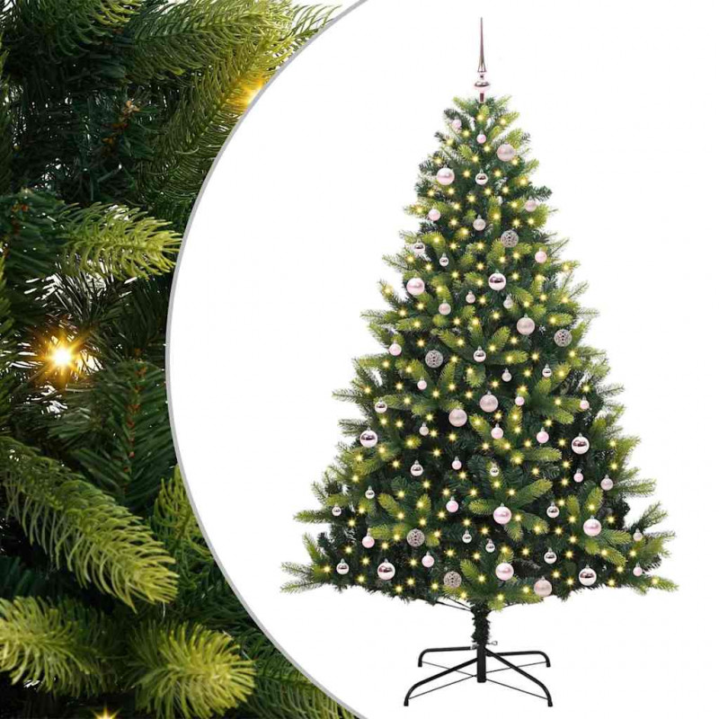 Sztuczna Choinka Składana na Święta 300 LED Zielony 240 cm