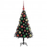 Choinka z 150 diodami LED z podstawą Czarny 120 cm PVC