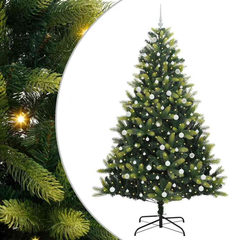 Sztuczna Choinka Składana na Święta 300 LED Zielony 240 cm