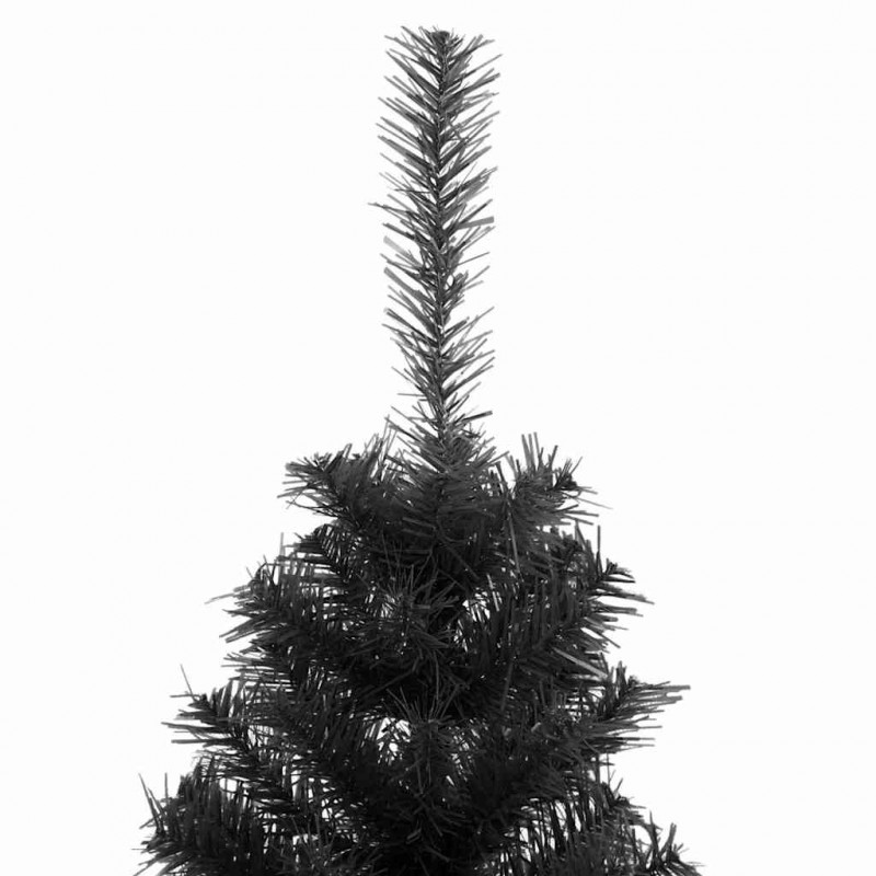 Choinka z 150 diodami LED z podstawą Czarny 150 cm PVC