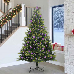 Sztuczna Choinka Składana na Święta 300 LED Zielony 240 cm
