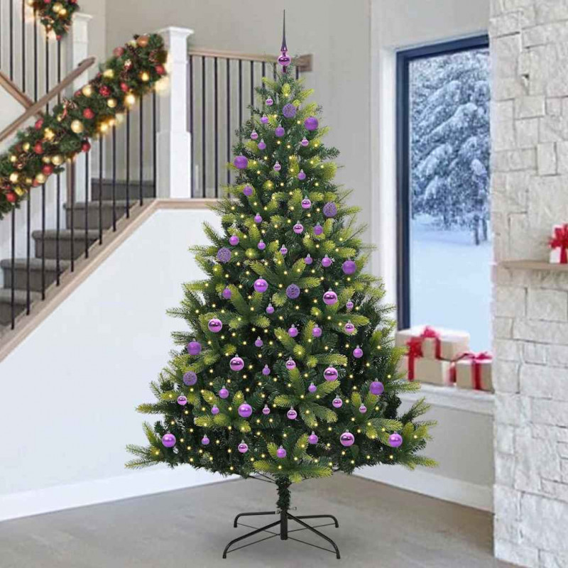 Sztuczna Choinka Składana na Święta 300 LED Zielony 240 cm