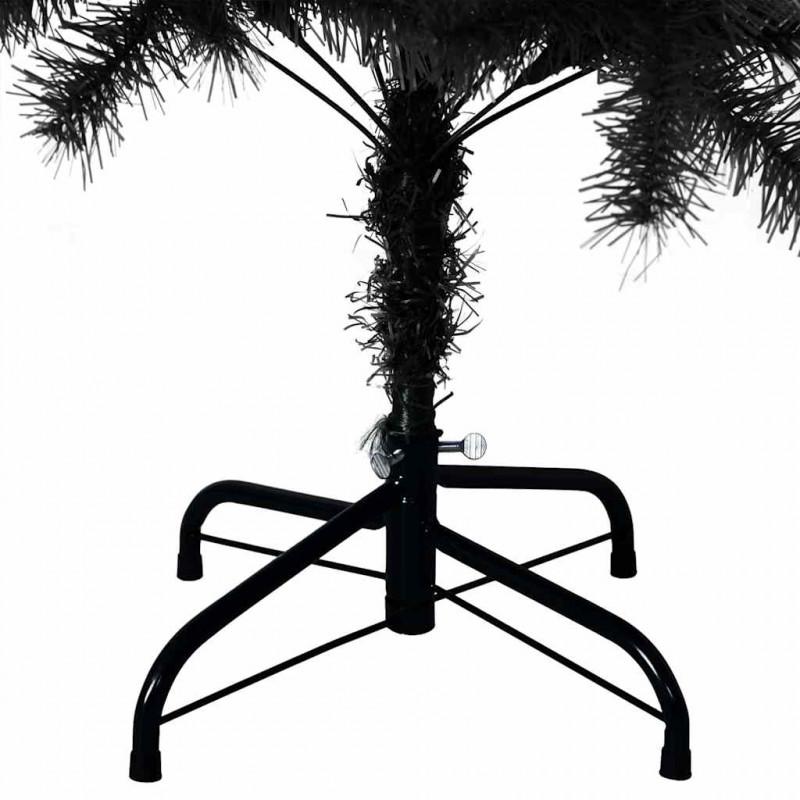 Choinka z 150 diodami LED z podstawą Czarny 150 cm PVC