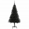 Choinka z 150 diodami LED z podstawą Czarny 150 cm PVC