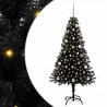 Choinka z 150 diodami LED z podstawą Czarny 150 cm PVC