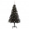 Choinka z 150 diodami LED z podstawą Czarny 150 cm PVC