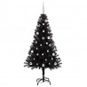 Choinka z 150 diodami LED z podstawą Czarny 150 cm PVC