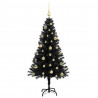 Choinka z 150 diodami LED z podstawą Czarny 150 cm PVC