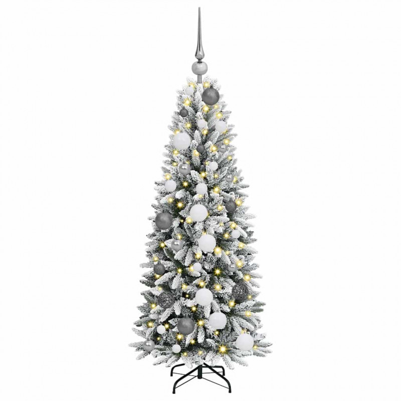 Sztuczna choinka Biały 120 cm PVC, Plastik, Stal i PE