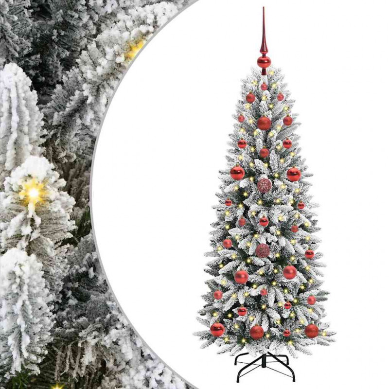 Sztuczna choinka Biały 120 cm PVC, Plastik, Stal i PE