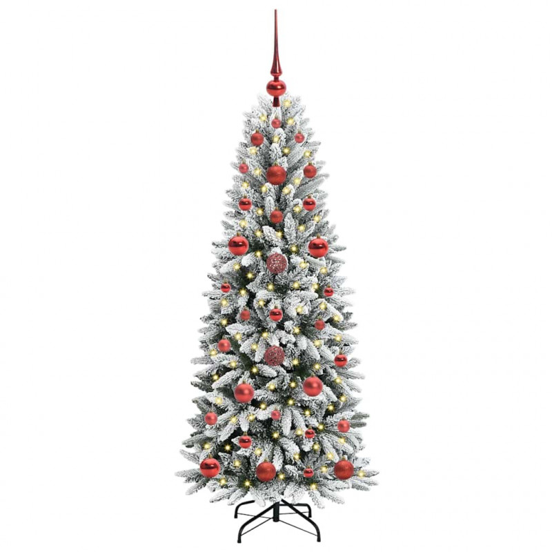 Sztuczna choinka Biały 120 cm PVC, Plastik, Stal i PE