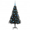 Choinka z 150 diodami LED z podstawą Czarny 150 cm PVC