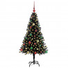 Choinka z 150 diodami LED z podstawą Czarny 150 cm PVC