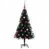 Choinka z 150 diodami LED z podstawą Czarny 150 cm PVC