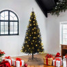 Choinka z 300 diodami LED z podstawą Czarny 180 cm PVC