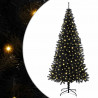 Choinka z 300 diodami LED z podstawą Czarny 180 cm PVC