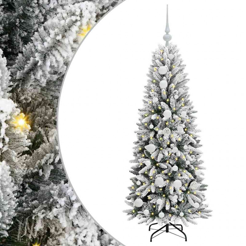 Sztuczna choinka Biały 120 cm PVC, Plastik, Stal i PE