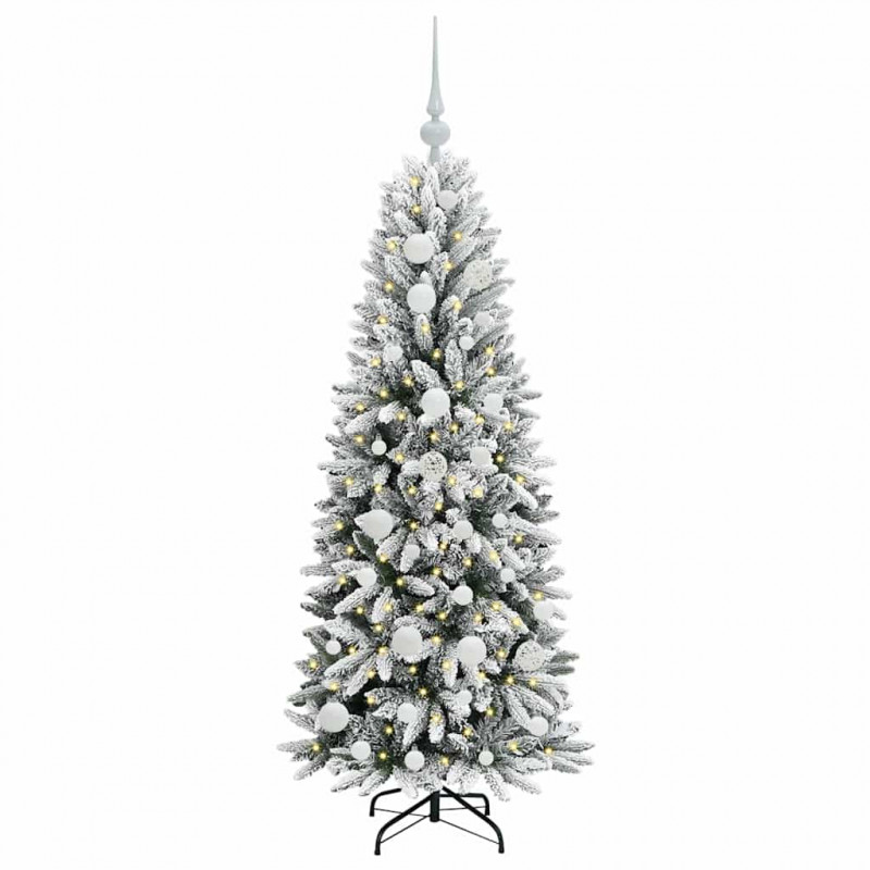 Sztuczna choinka Biały 120 cm PVC, Plastik, Stal i PE