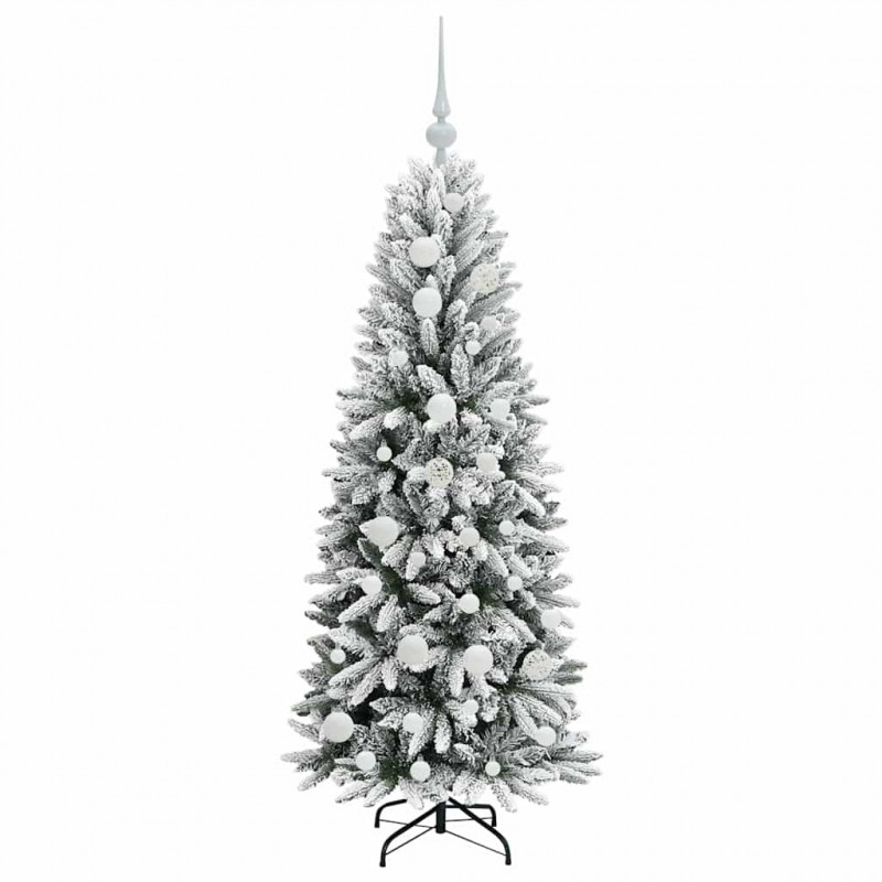 Sztuczna choinka Biały 120 cm PVC, Plastik, Stal i PE