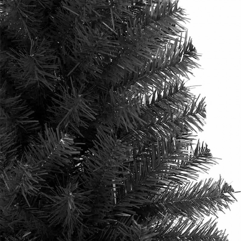 Choinka z 300 diodami LED z podstawą Czarny 180 cm PVC