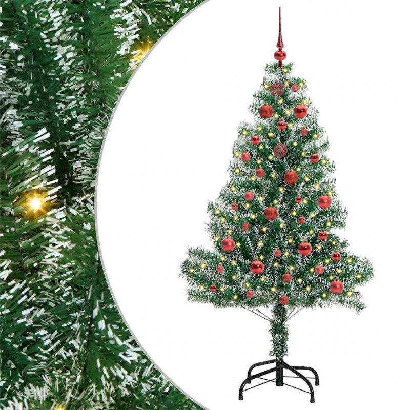 Sztuczna choinka z śnieżnym pokryciem z lampkami LED 150 cm