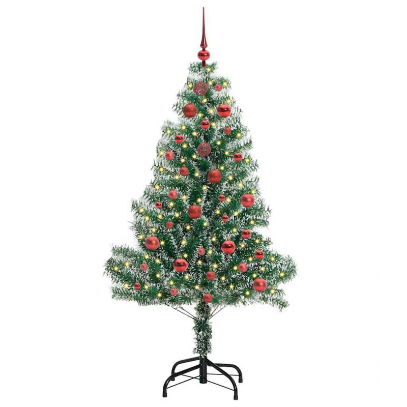 Sztuczna choinka z śnieżnym pokryciem z lampkami LED 150 cm